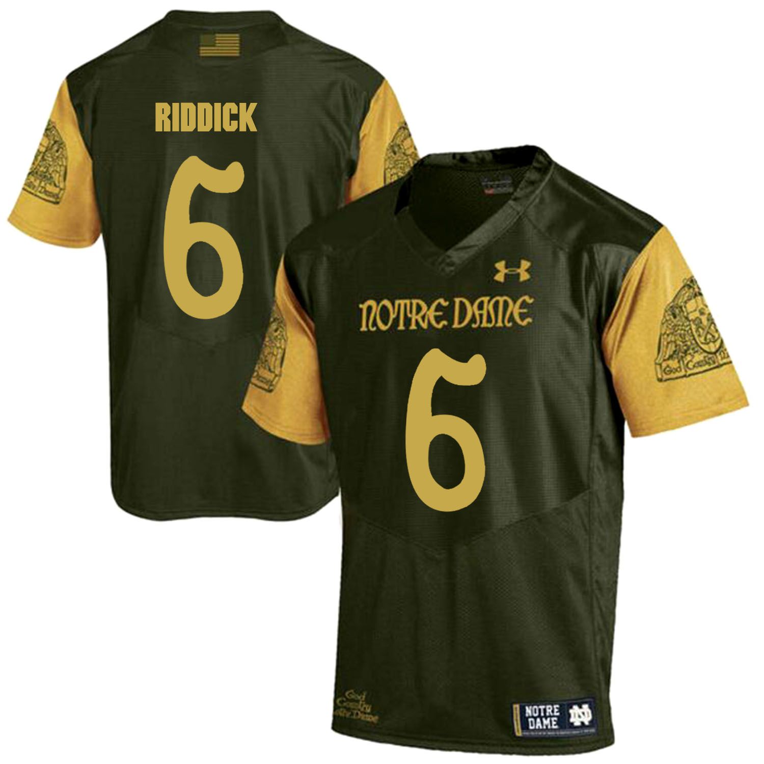 Men Norte Dame Fighting Irish 6 Riddick Green Customized NCAA Jerseys